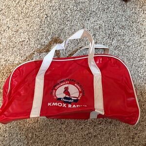 Red KMOX Radio Duffel Bag vintage StL Cardinals